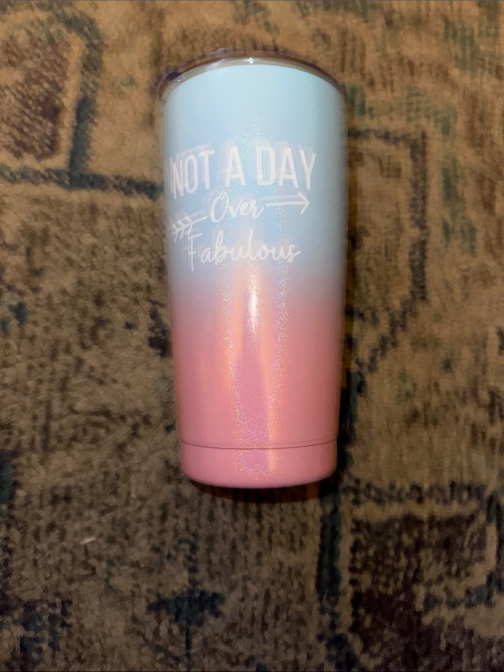 Not A Day Over Fabulous Ombre Travel Tumbler - Pink/White